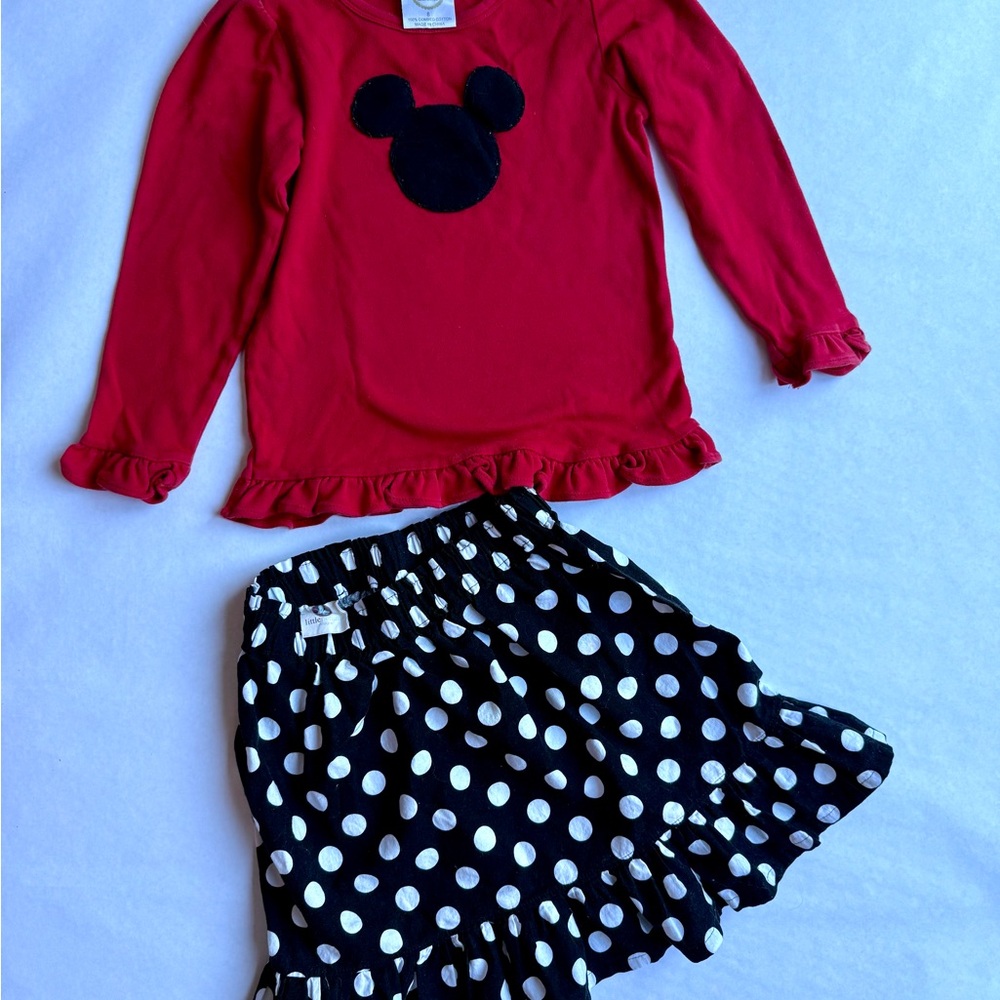 Boutique Mickey outfit girls skirt and top
